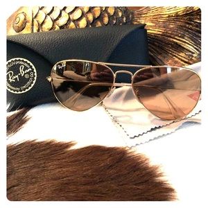 Ray Ban rose gold aviators